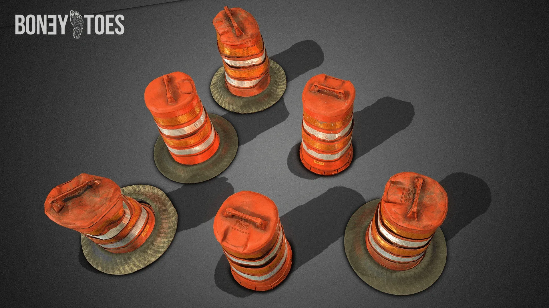 3D Traffic Drum Barrel Game Ready