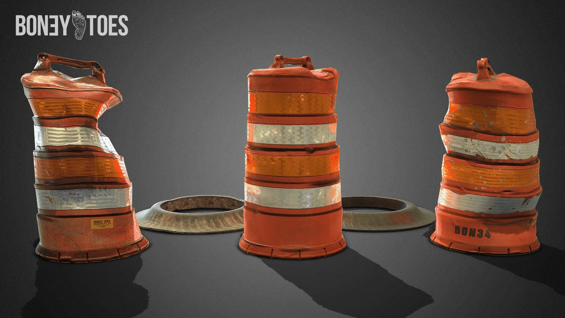 3D Traffic Drum Barrel Game Ready