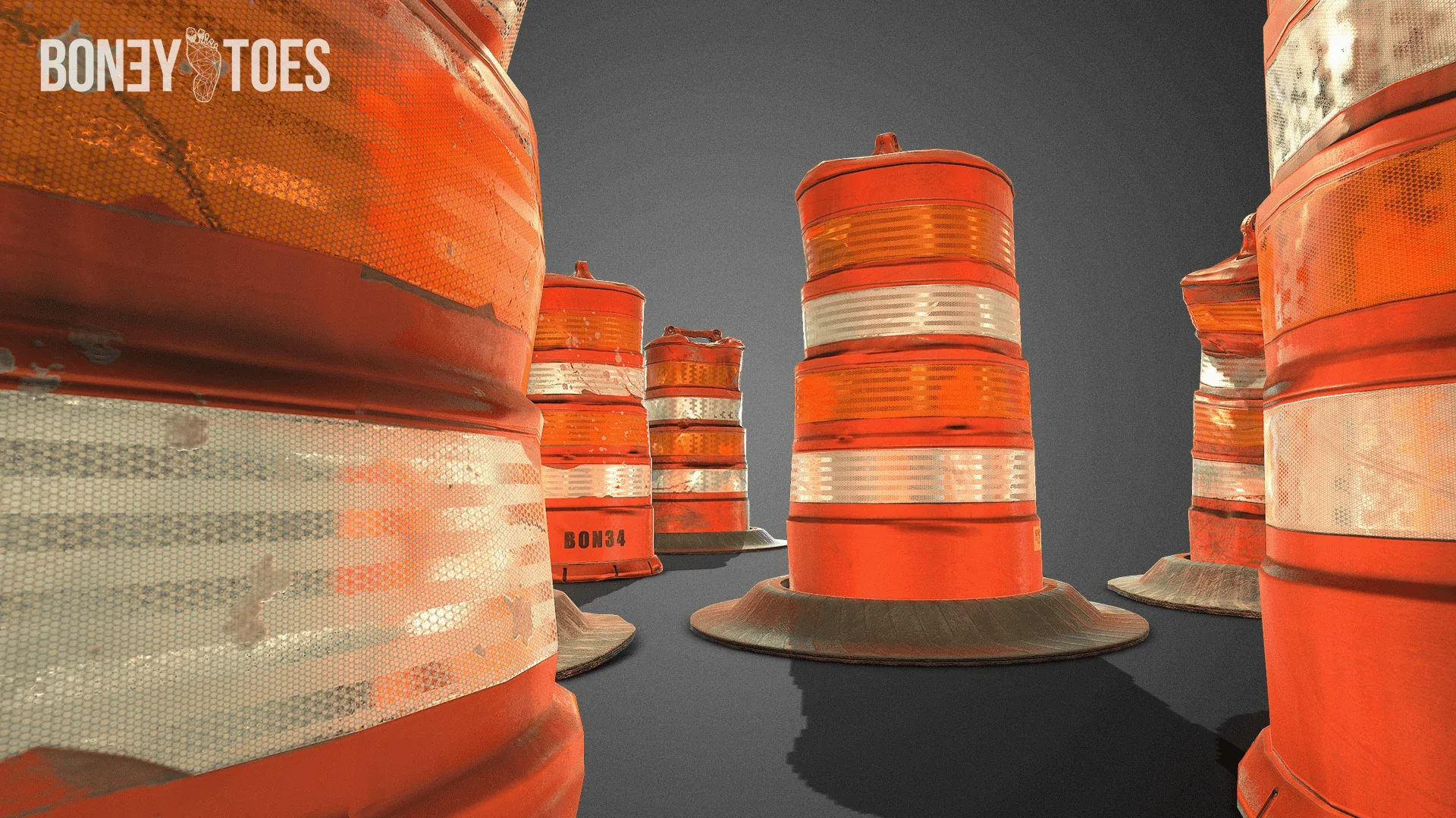 3D Traffic Drum Barrel Game Ready
