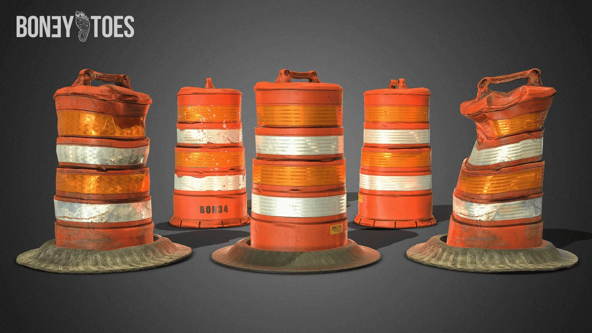 3D Traffic Drum Barrel Game Ready