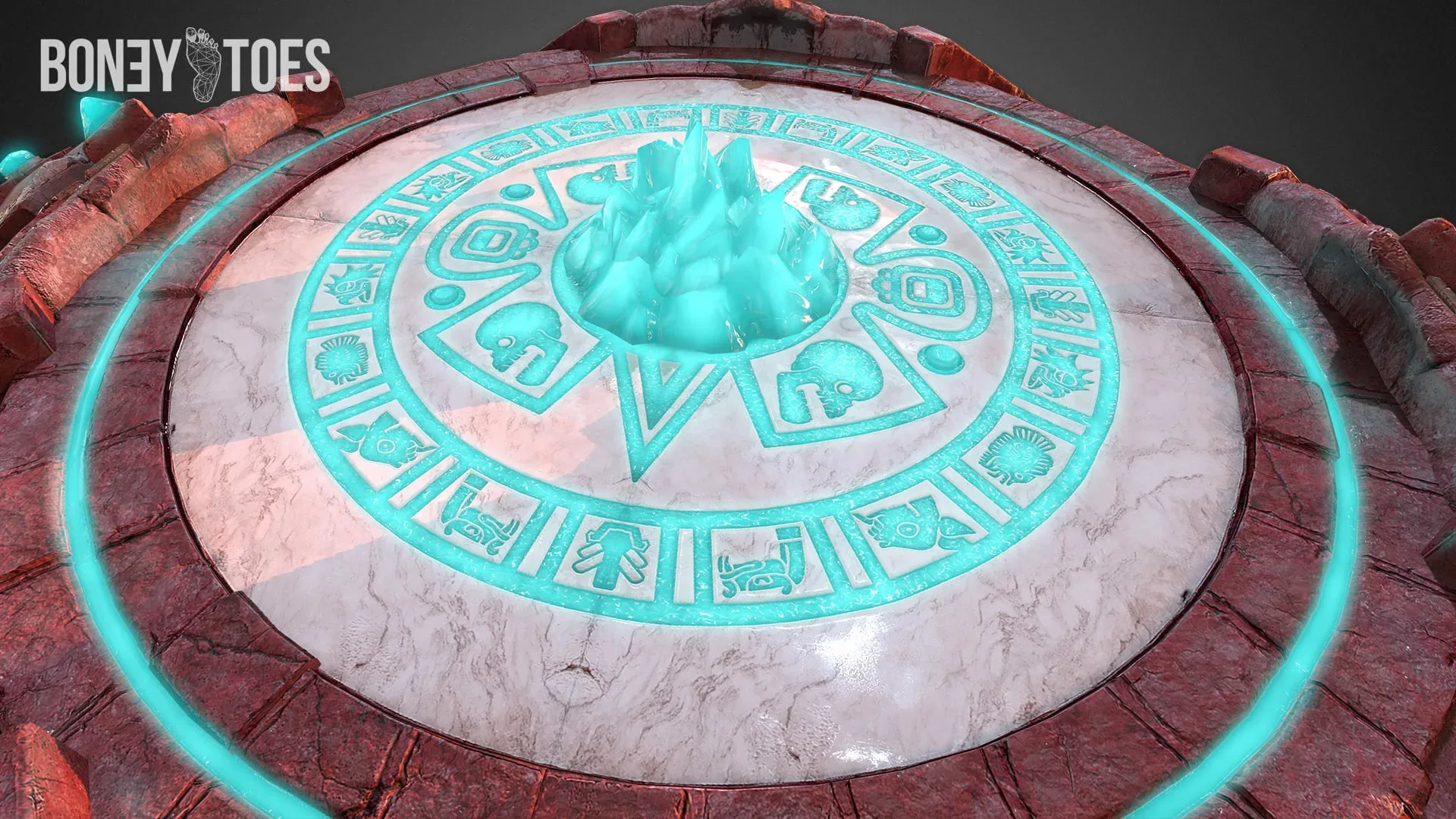 3D Aztec Pyramid Altar Game Ready