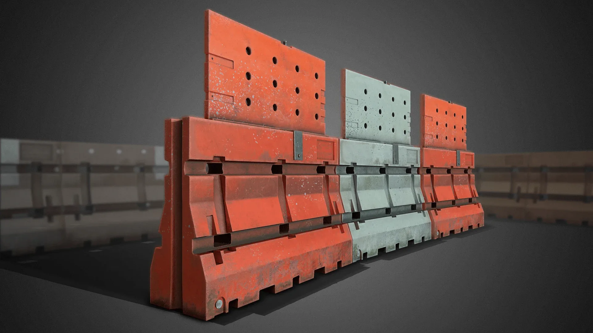 3D Construction Barricades - Game Ready