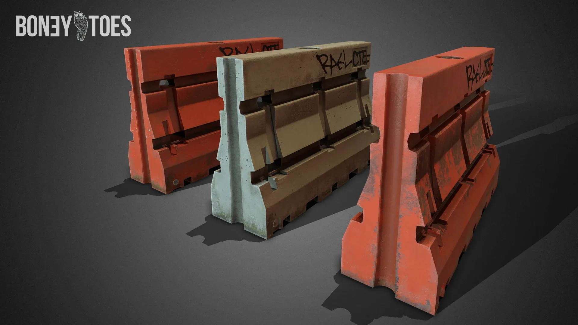 3D Construction Barricades - Game Ready