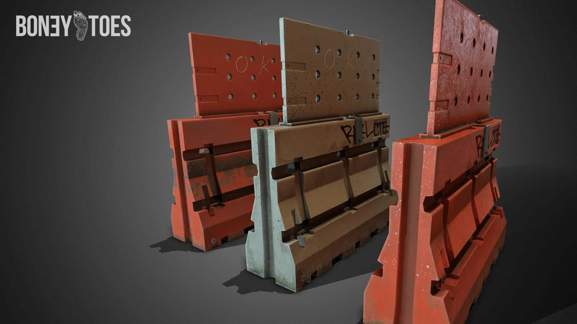 3D Construction Barricades - Game Ready