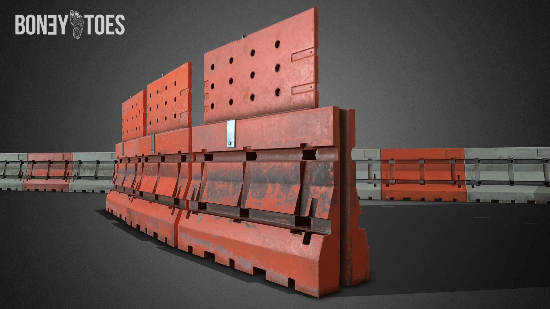 3D Construction Barricades - Game Ready