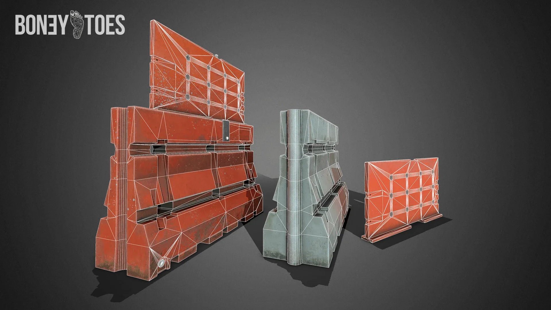 3D Construction Barricades - Game Ready