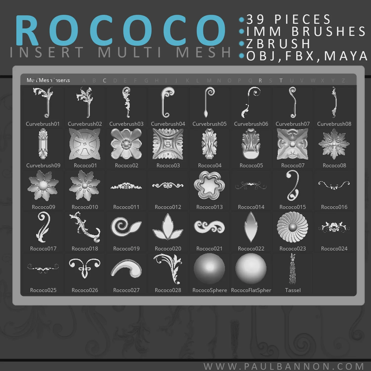 ZBrush Rococo Brush Set