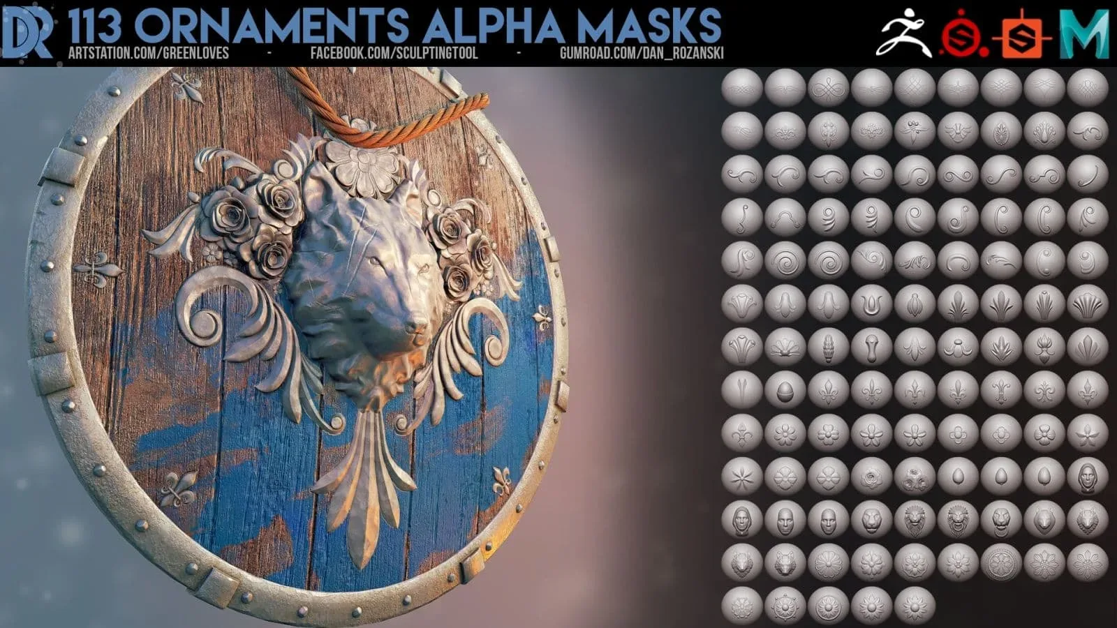 113 Ornaments Alpha Masks