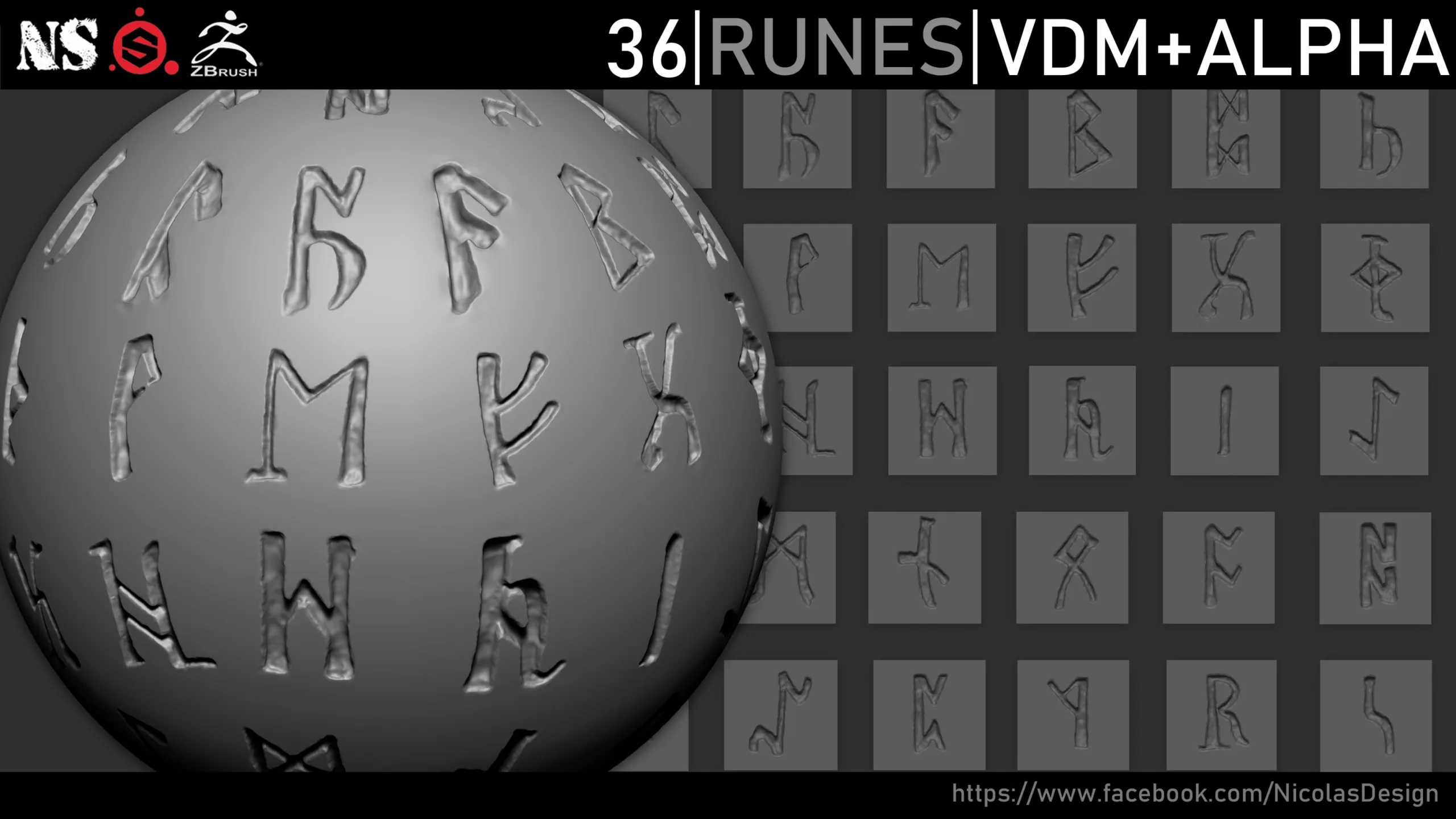 Gothic Runes VDM Brush + Alpha