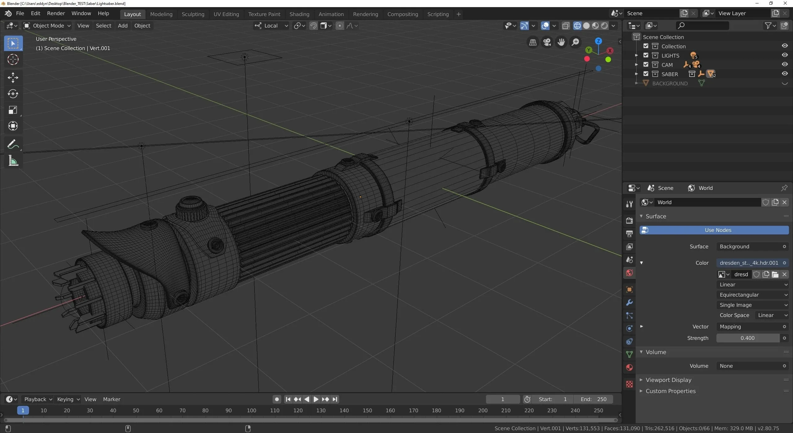 Lightsaber Scene - Blender 2.8 - Eevee