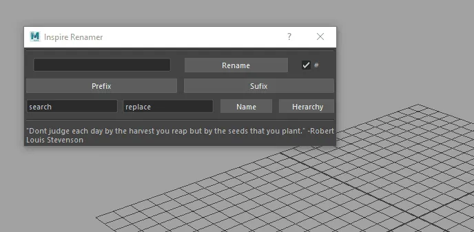Inspire Renamer (Not compatible with maya 2022 or later)