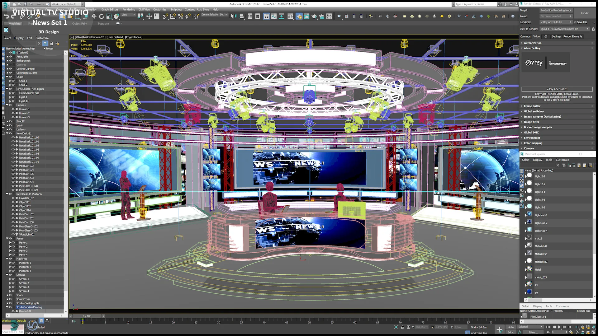 Virtual TV Studio News Set 1