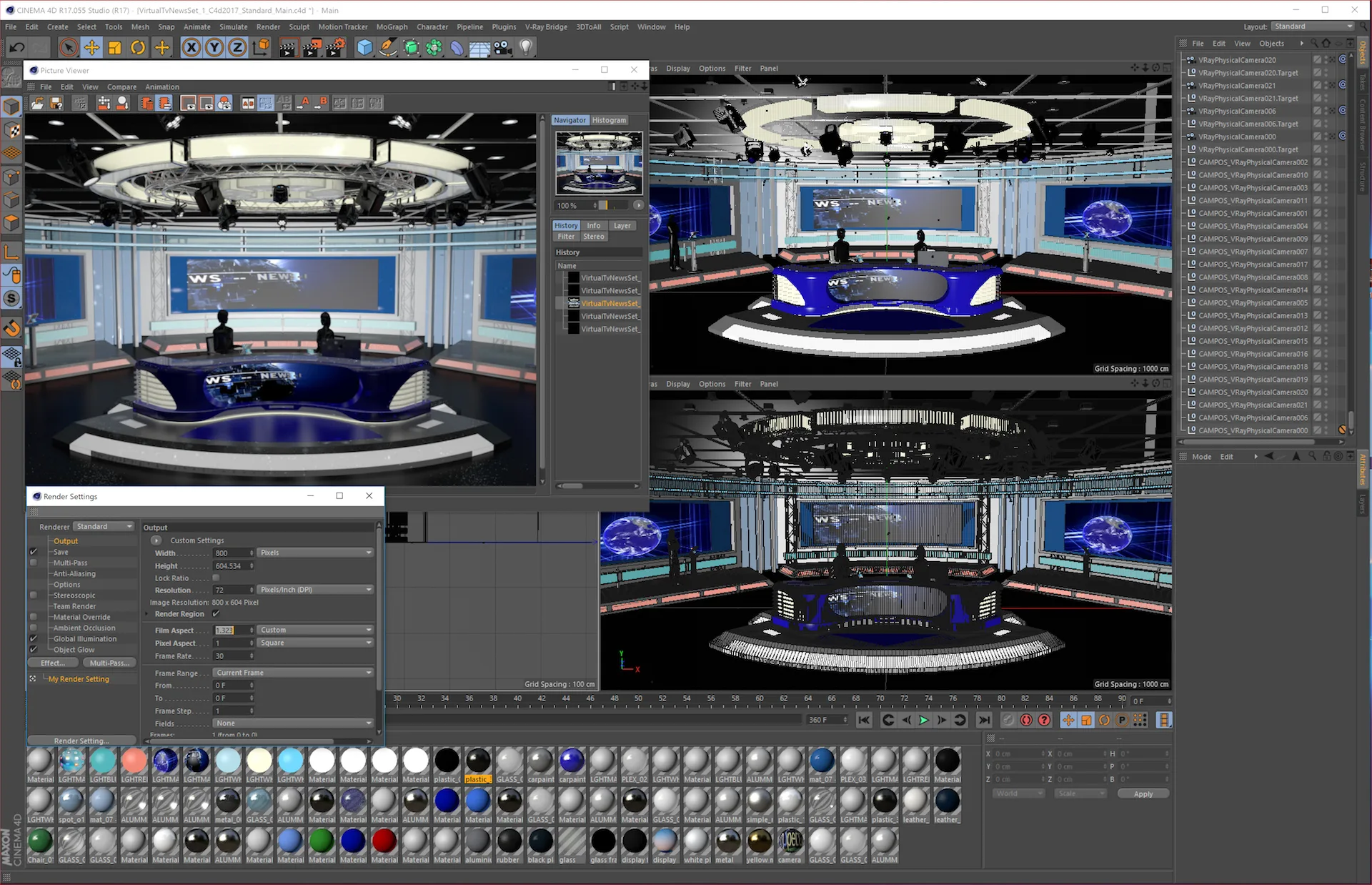 Virtual TV Studio News Set 1