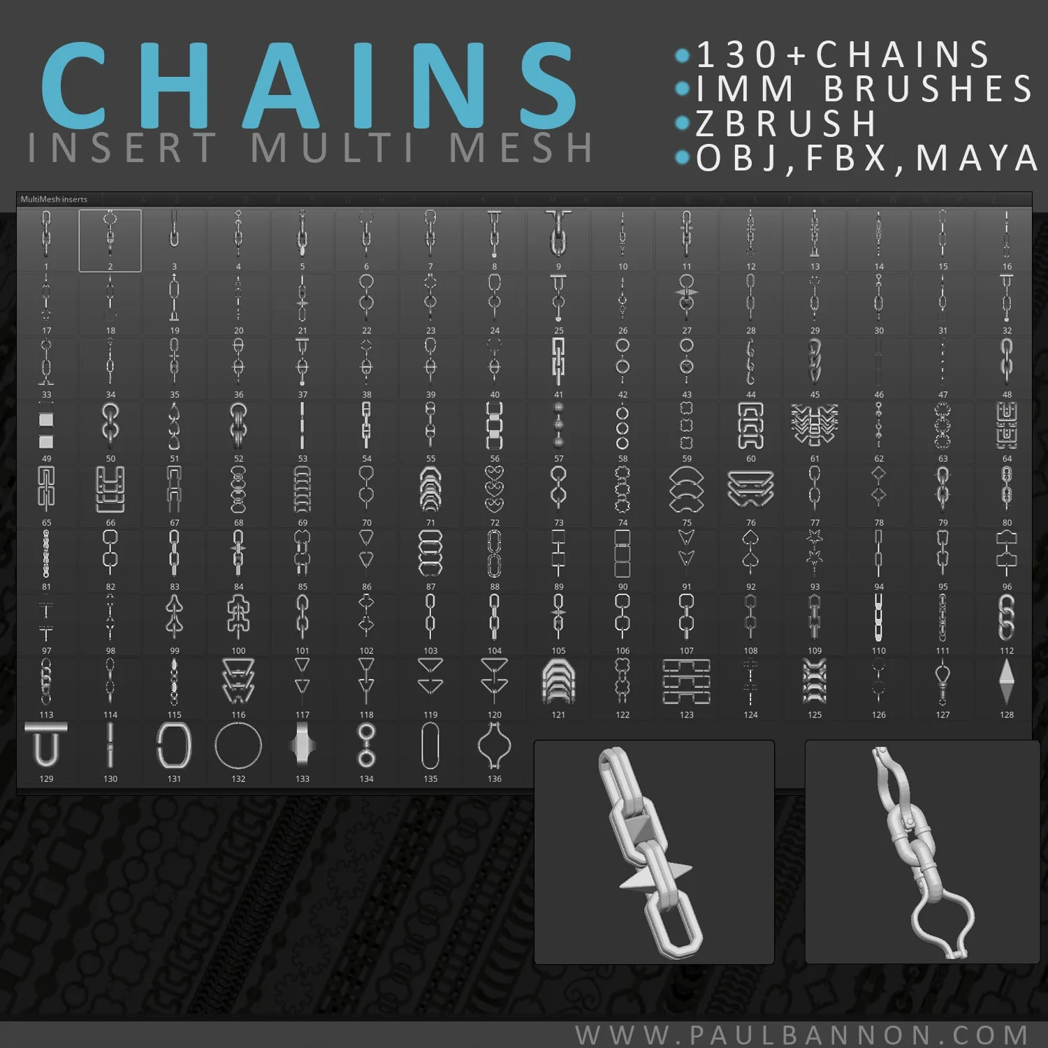 Zbrush Chains Brush Set