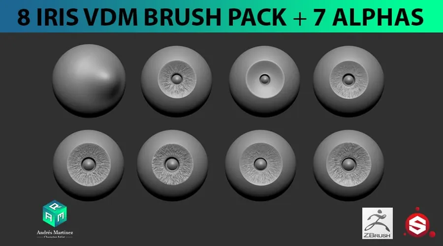 8 Iris VDM Brushes + 7 Alphas