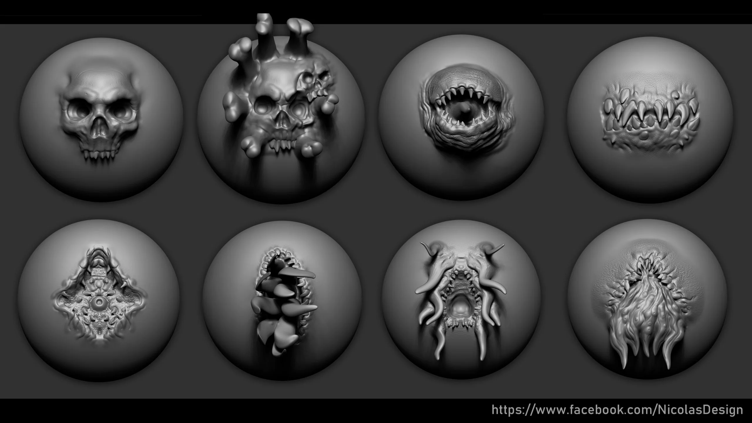 Zbrush + Blender - Horror VDM Brush