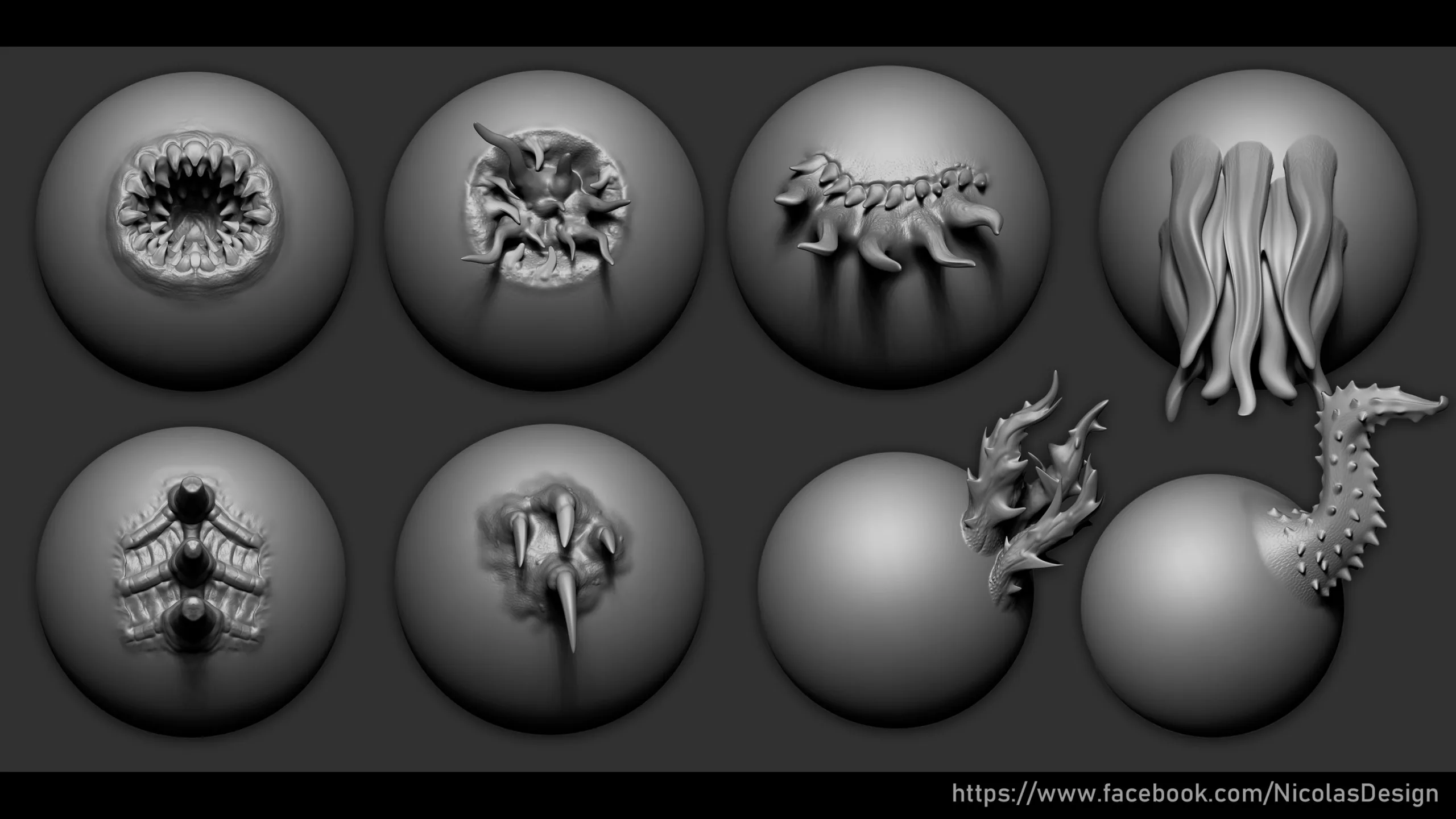 Zbrush + Blender - Horror VDM Brush