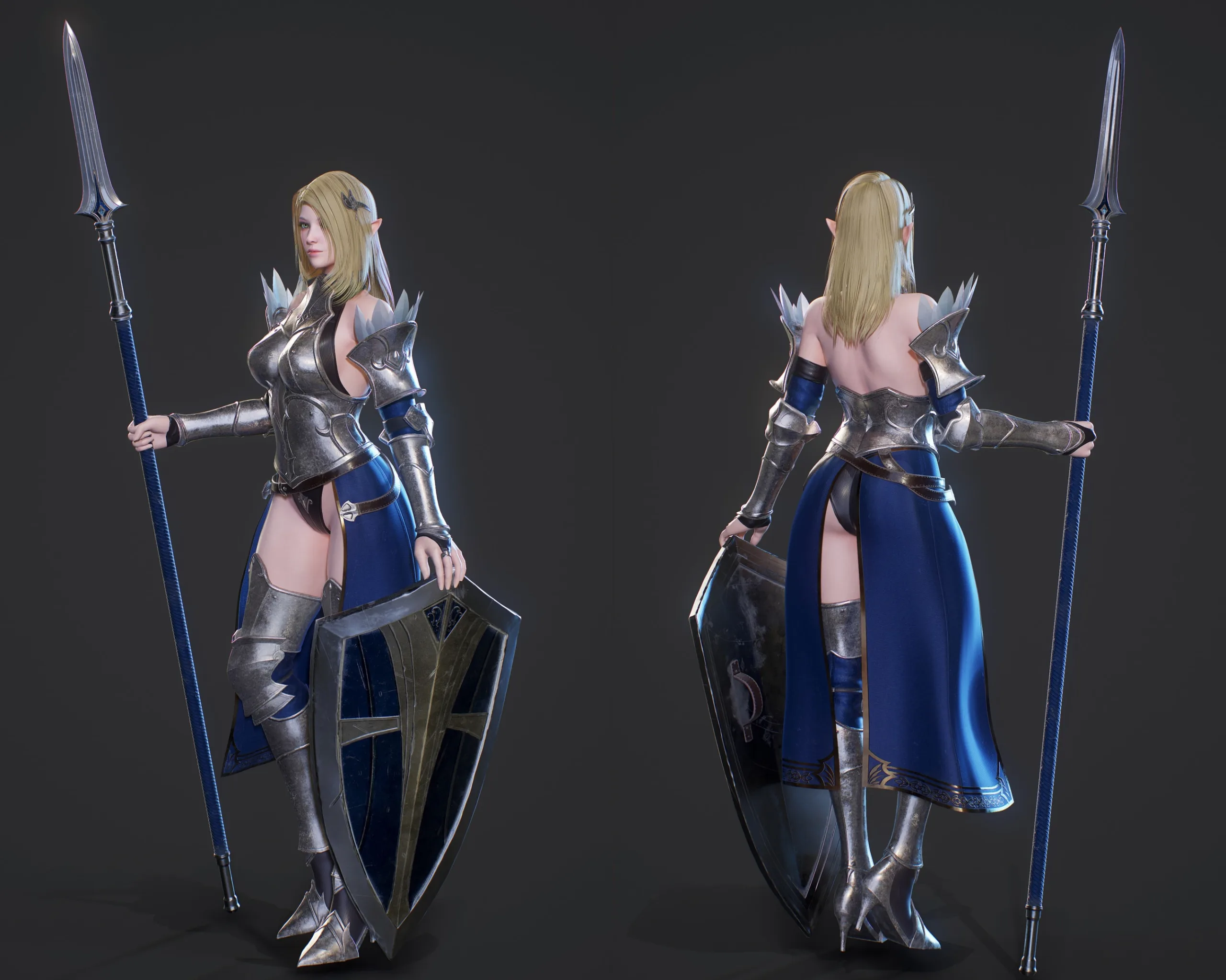 Elf Paladin - Game Ready