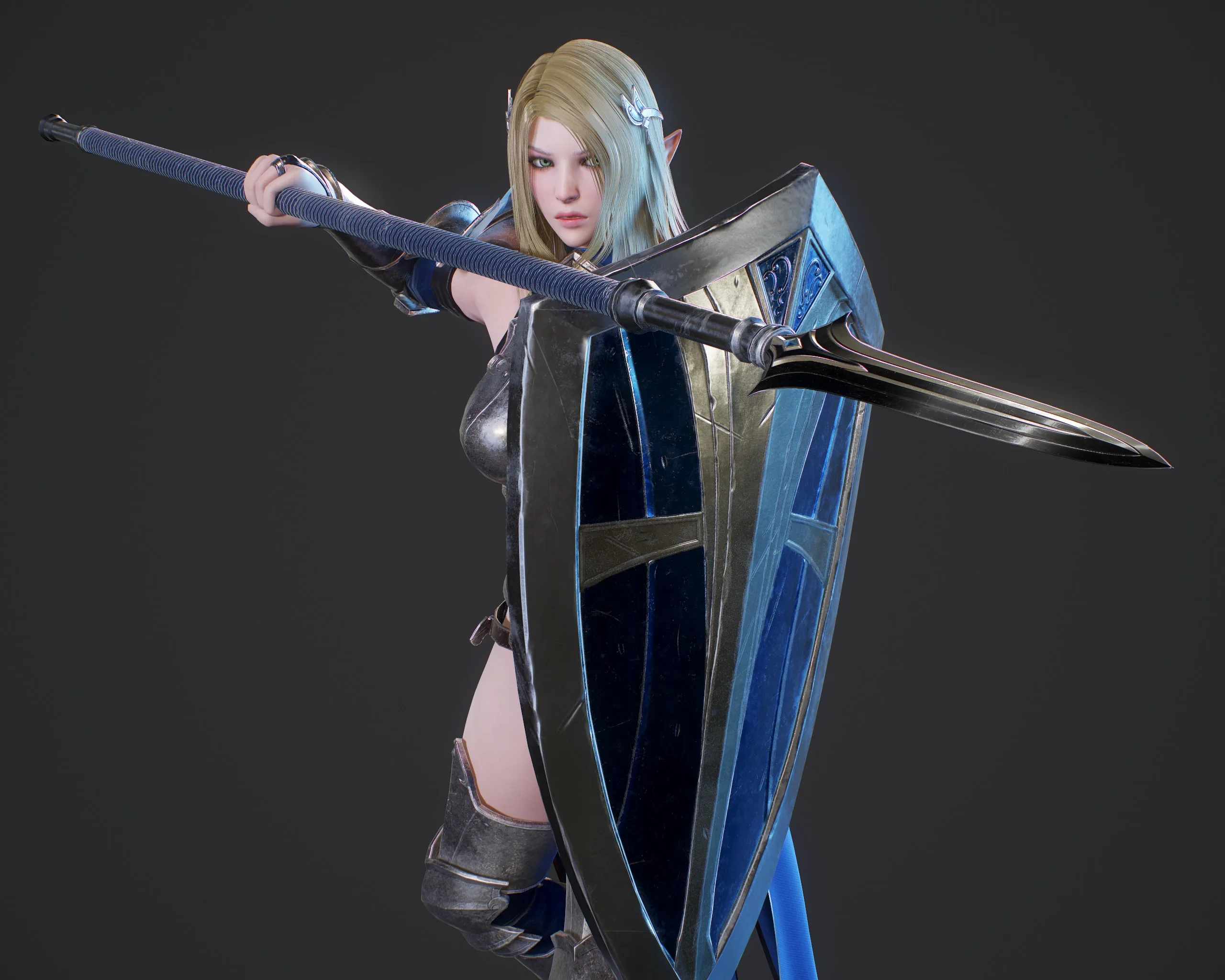 Elf Paladin - Game Ready