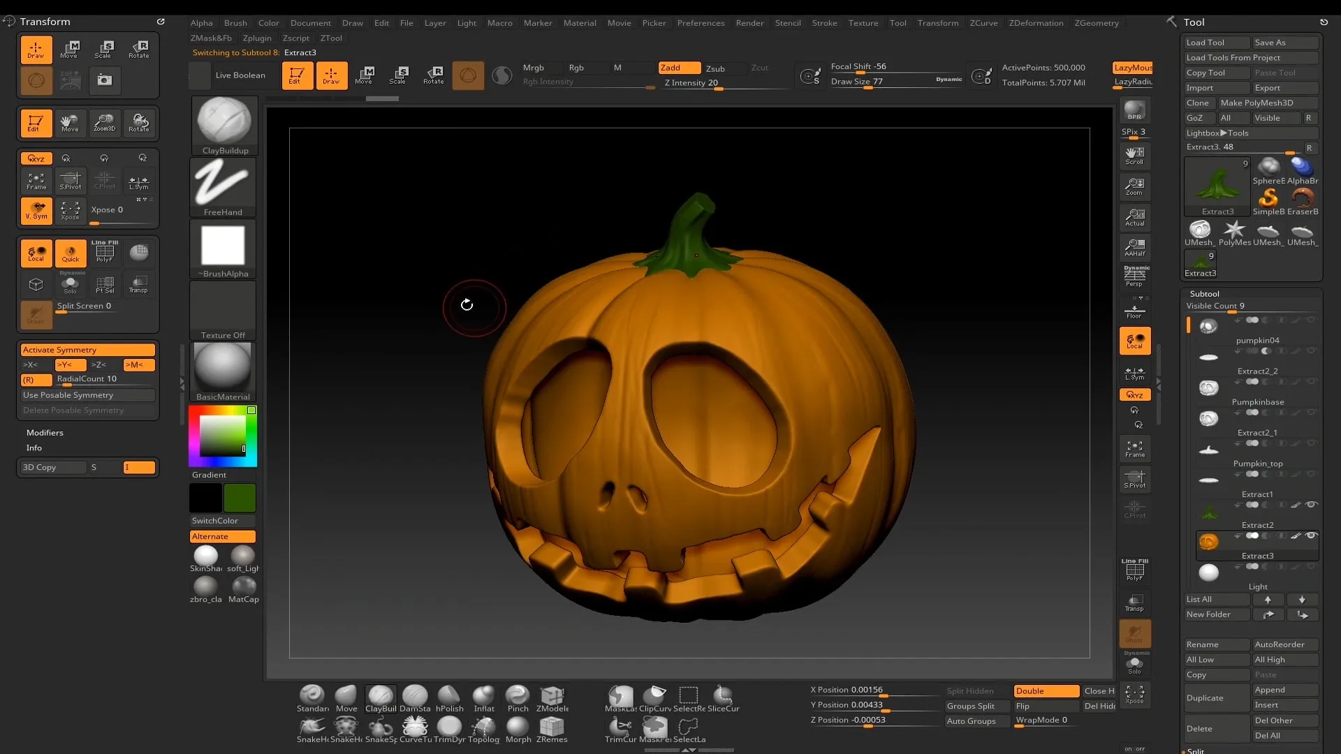 Sculpt and Paint Your Very Own 3d Printable Halloween Pumpkin Design in Zbrush