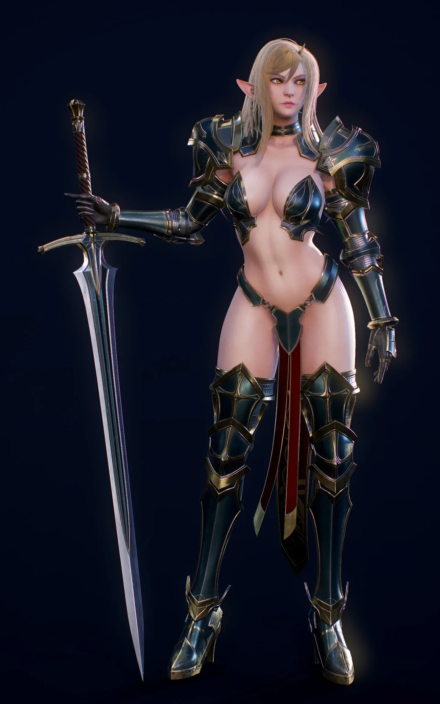 Elf Swordmaster - Game Ready