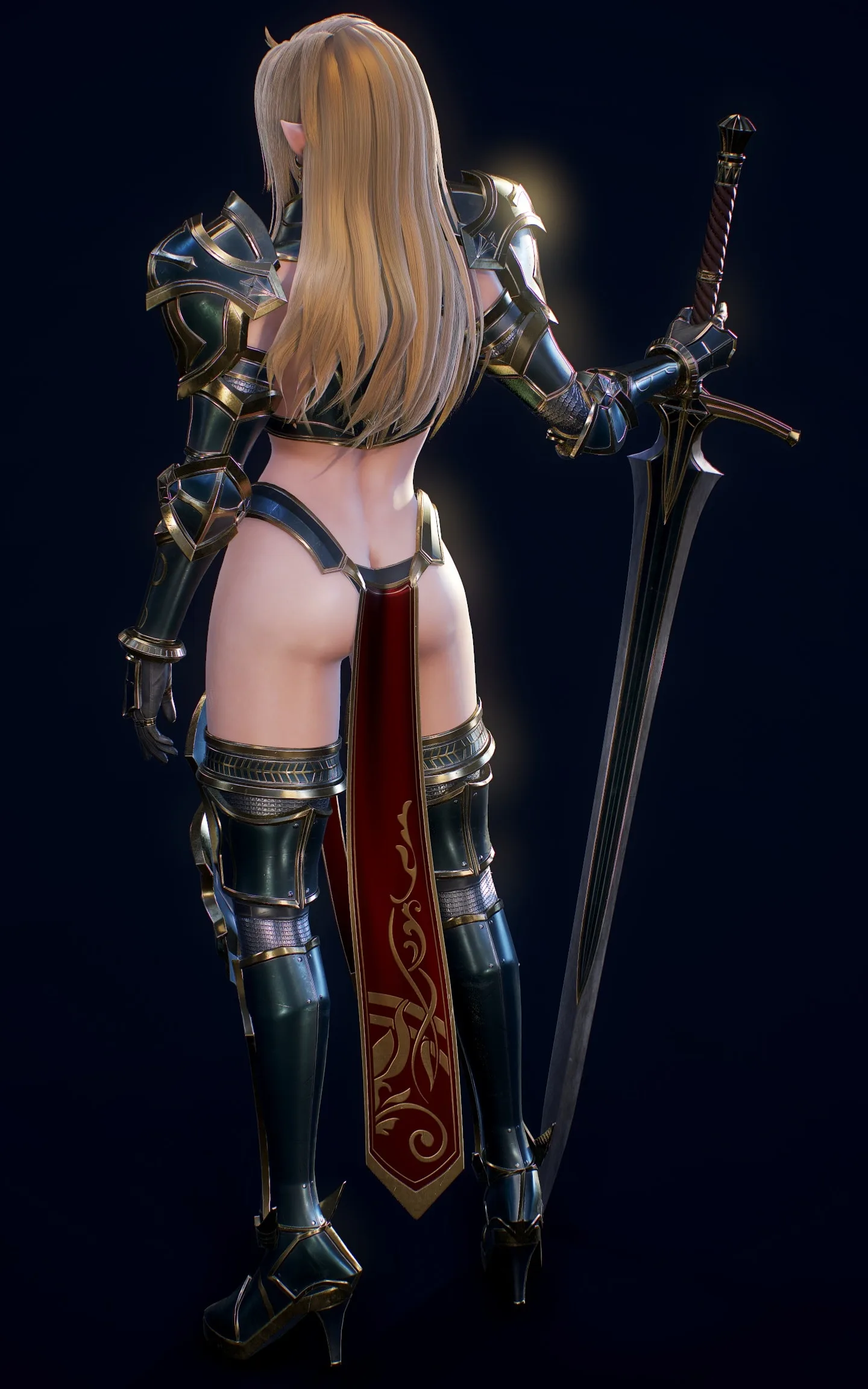 Elf Swordmaster - Game Ready