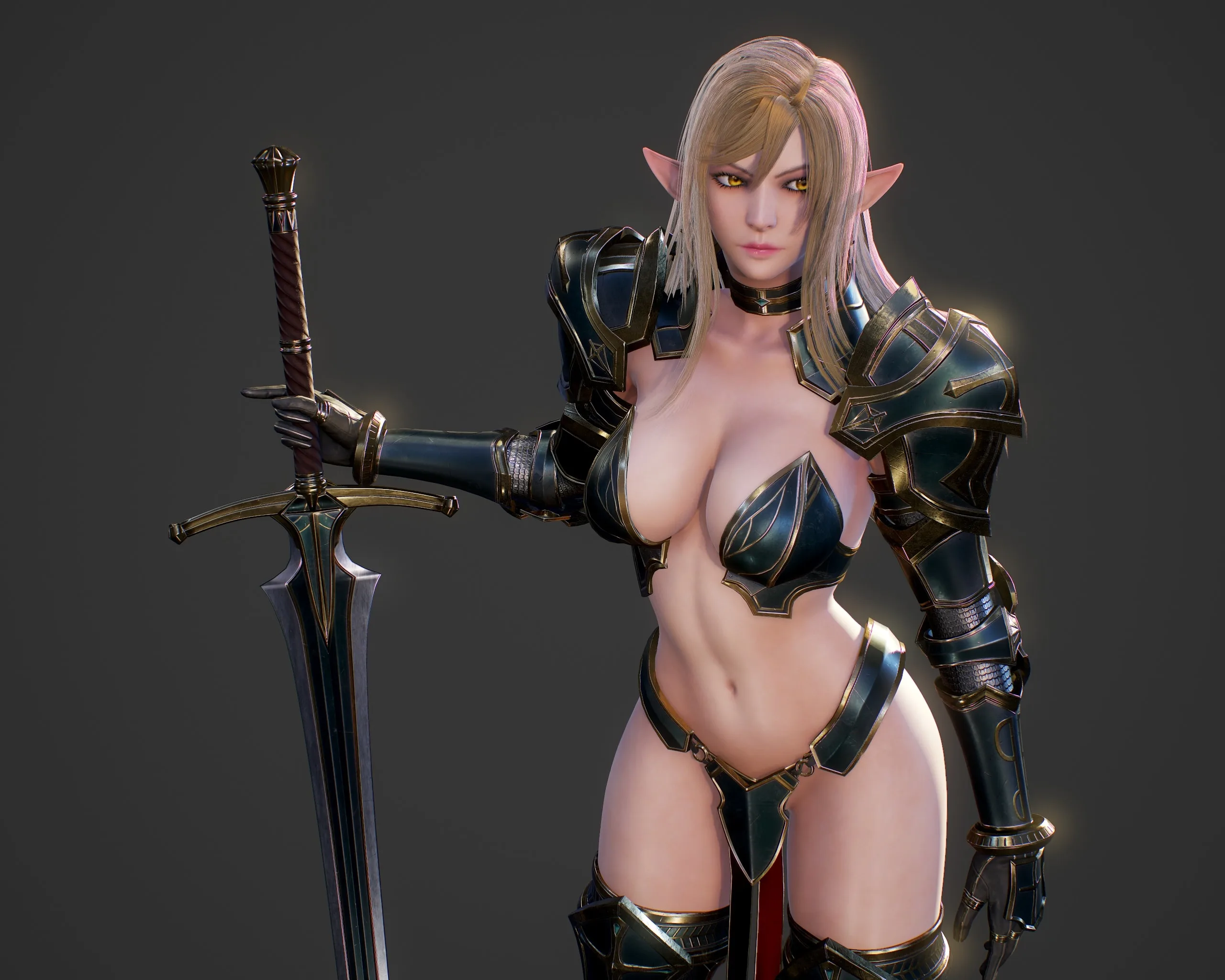 Elf Swordmaster - Game Ready