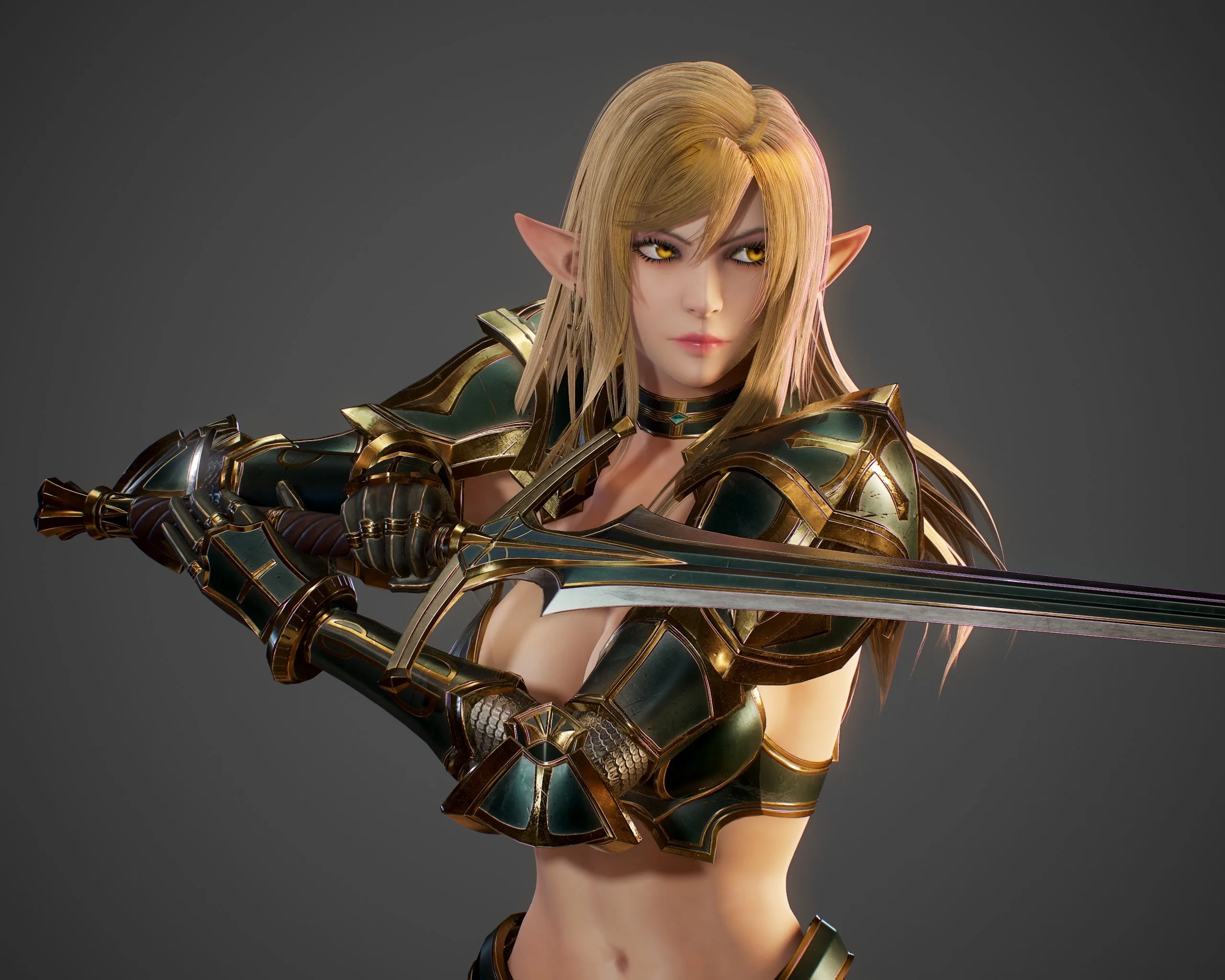 Elf Swordmaster - Game Ready