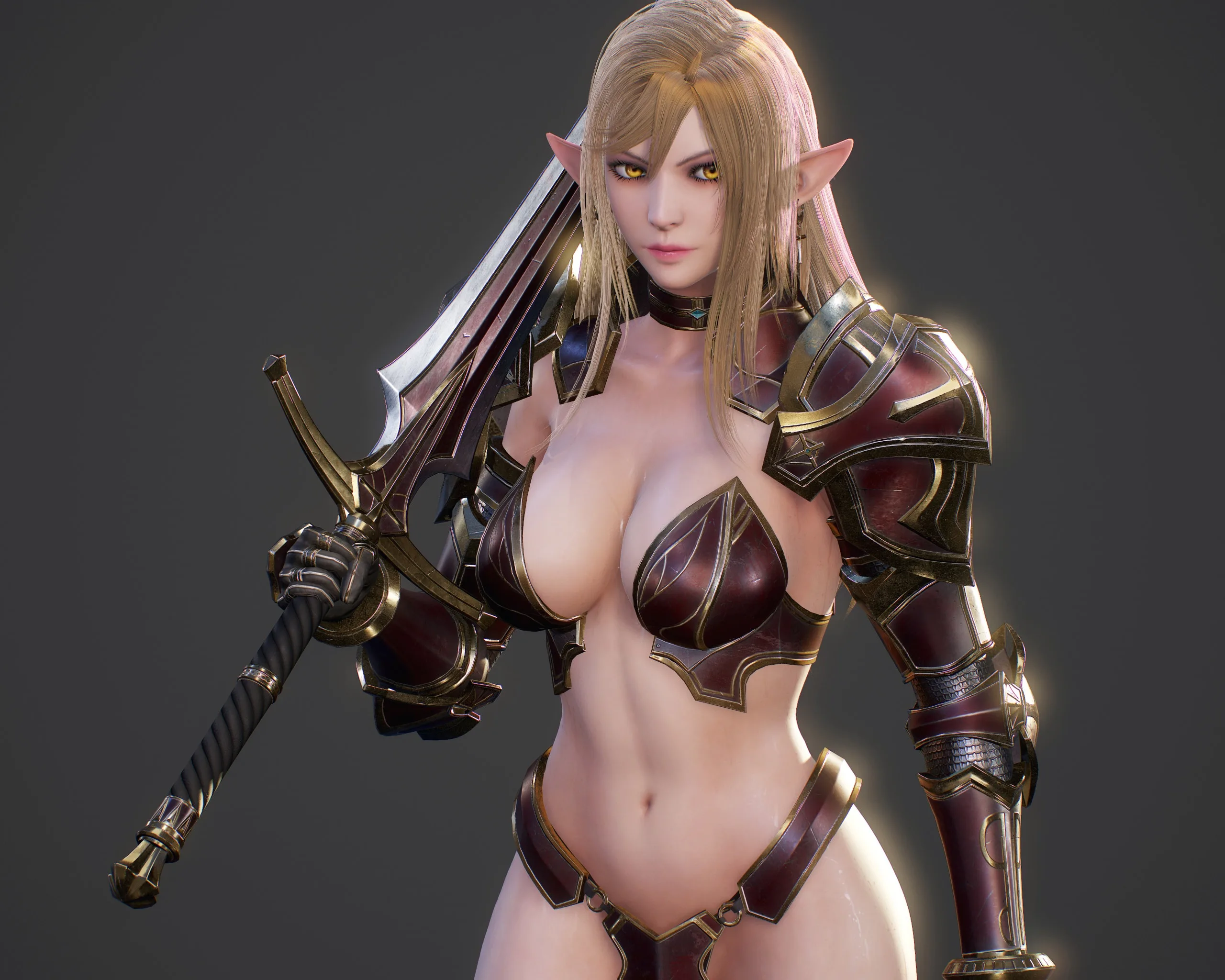 Elf Swordmaster - Game Ready