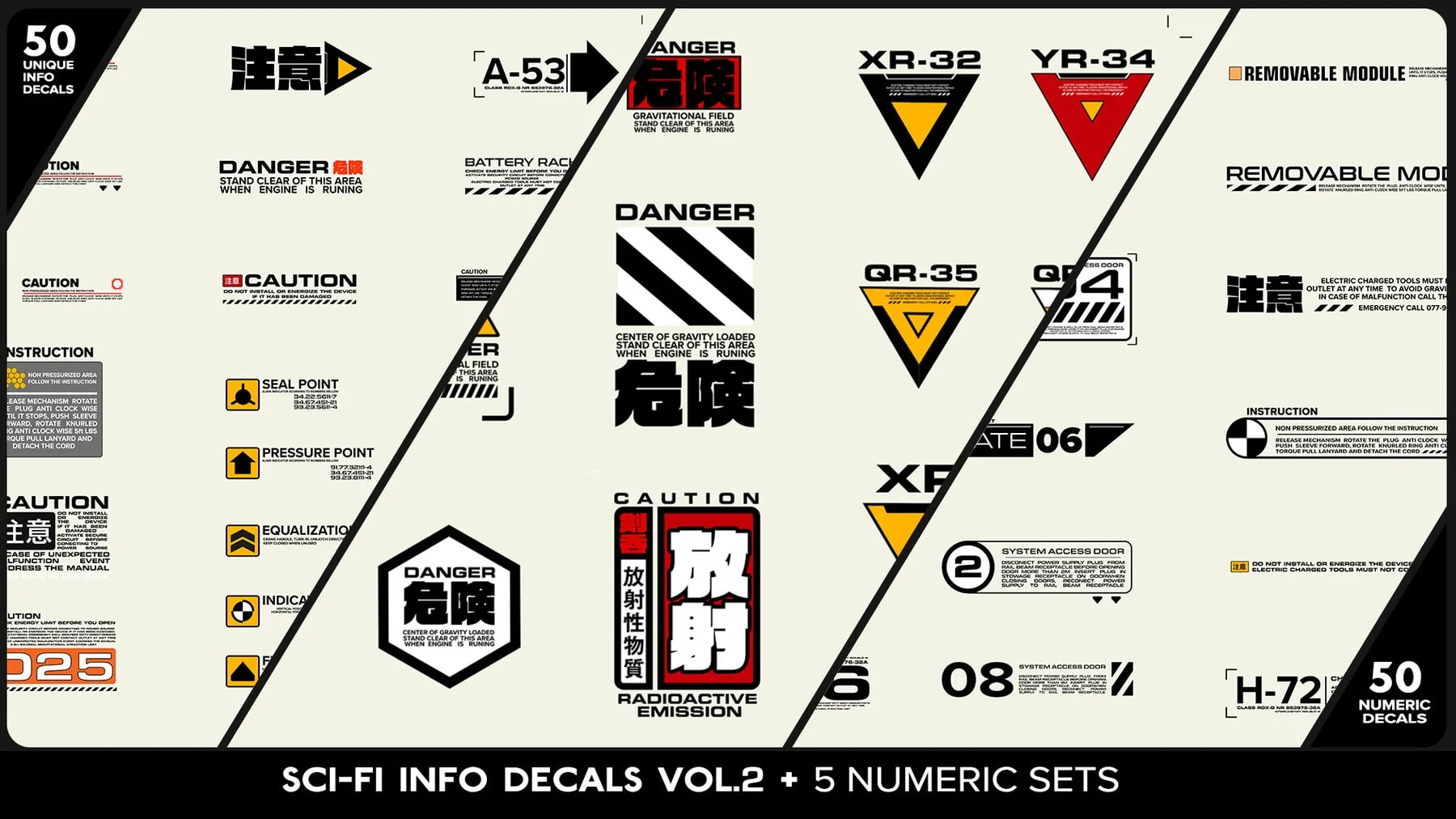 SCI-FI Info Decals VOL.2 + Five Numeric Sets