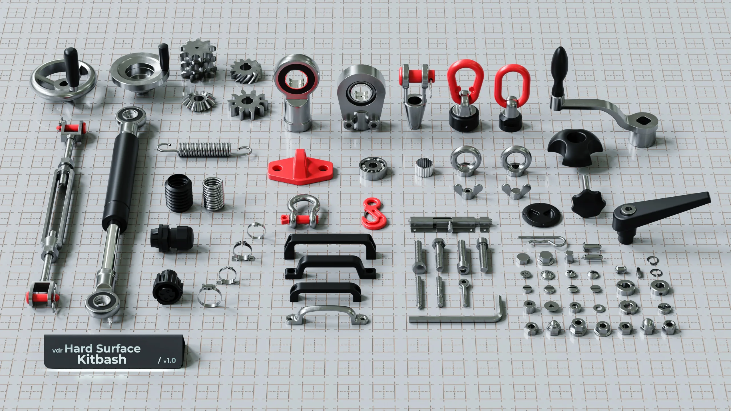 Hard Surface Kitbash Pack - Real Mechanical Components