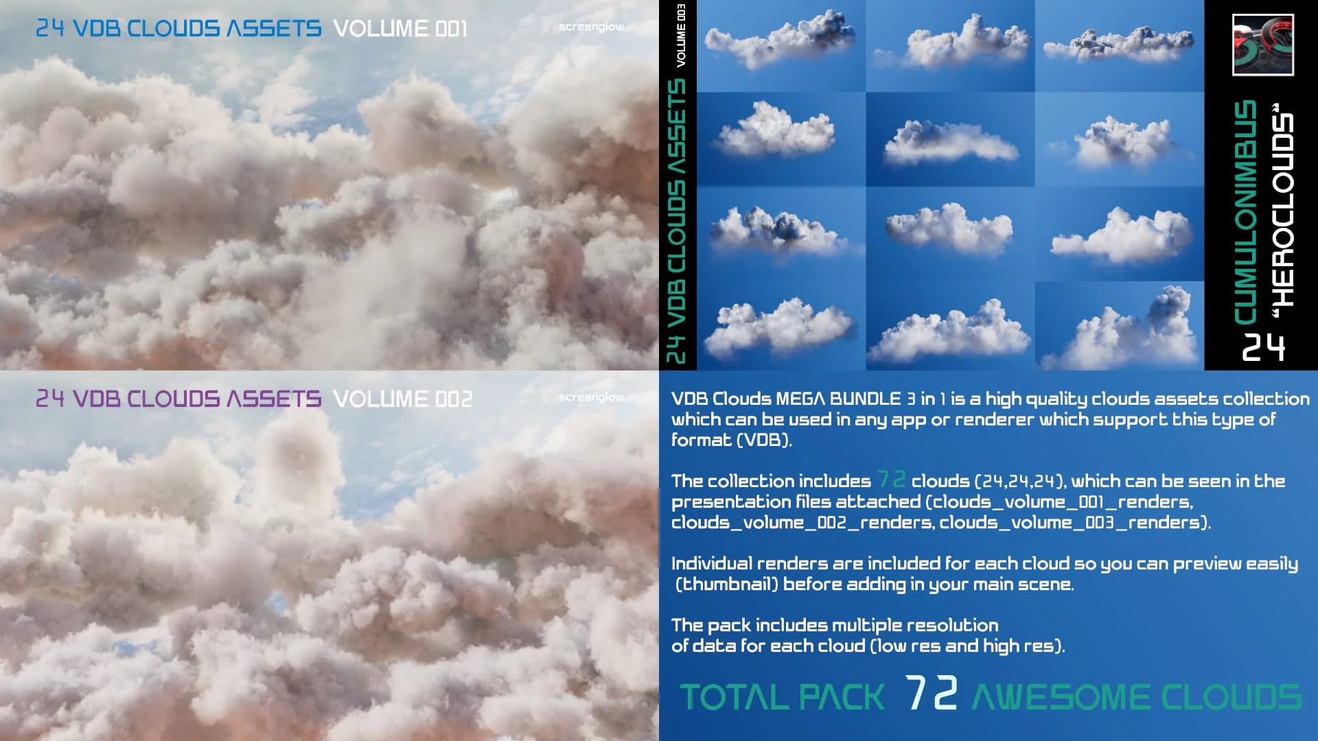 VDB Clouds Mega Bundle - 3 In 1