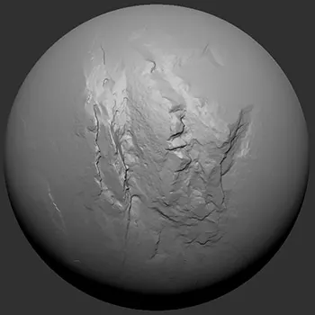 25 Zbrush Rock Alphas With Tileable Variants