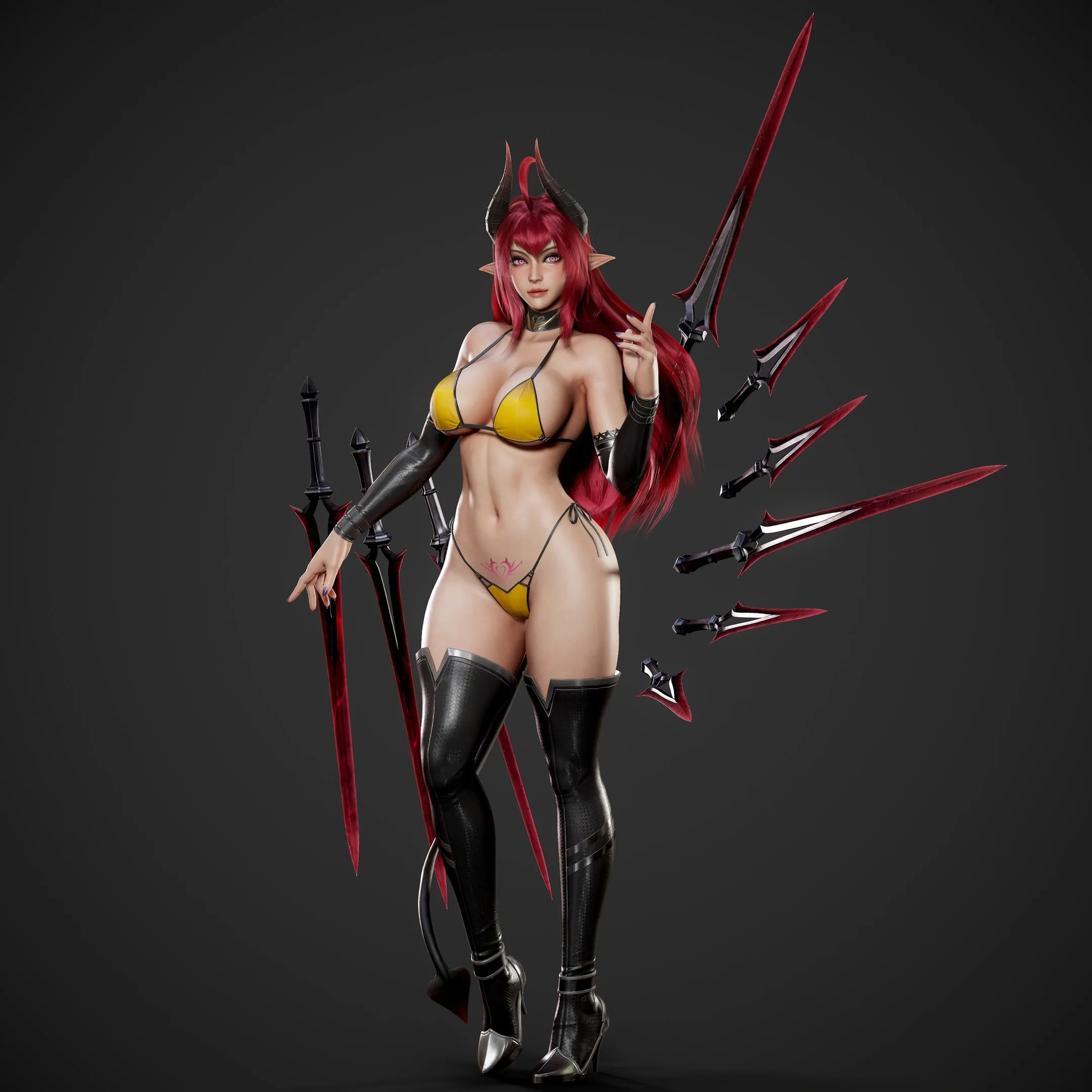 Daemon Girl - Game Ready