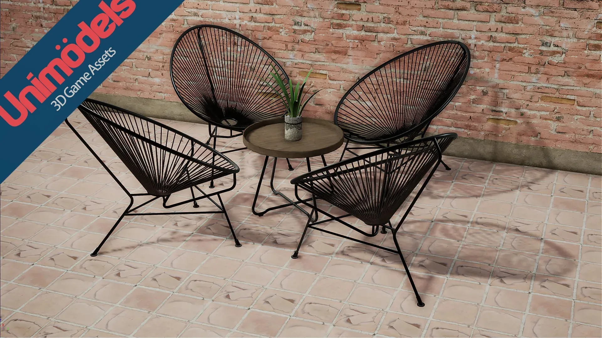 Unimodels Exterior Tables & Chairs Vol. 1 for UE4