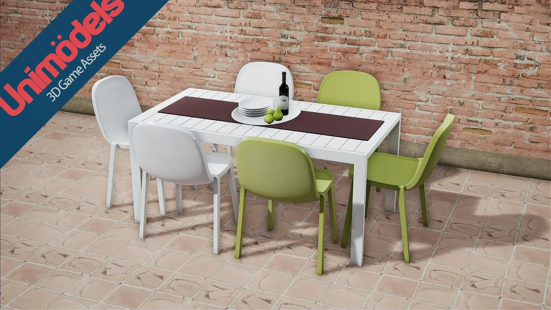 Unimodels Exterior Tables & Chairs Vol. 1 for UE4