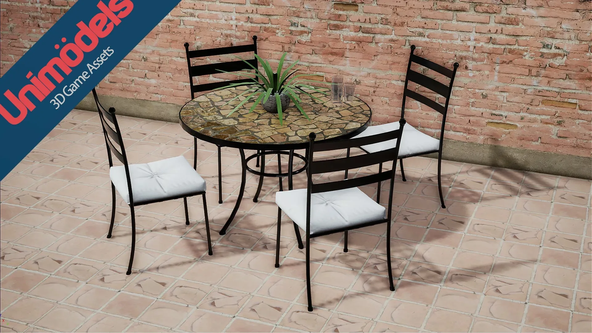 Unimodels Exterior Tables & Chairs Vol. 1 for UE4