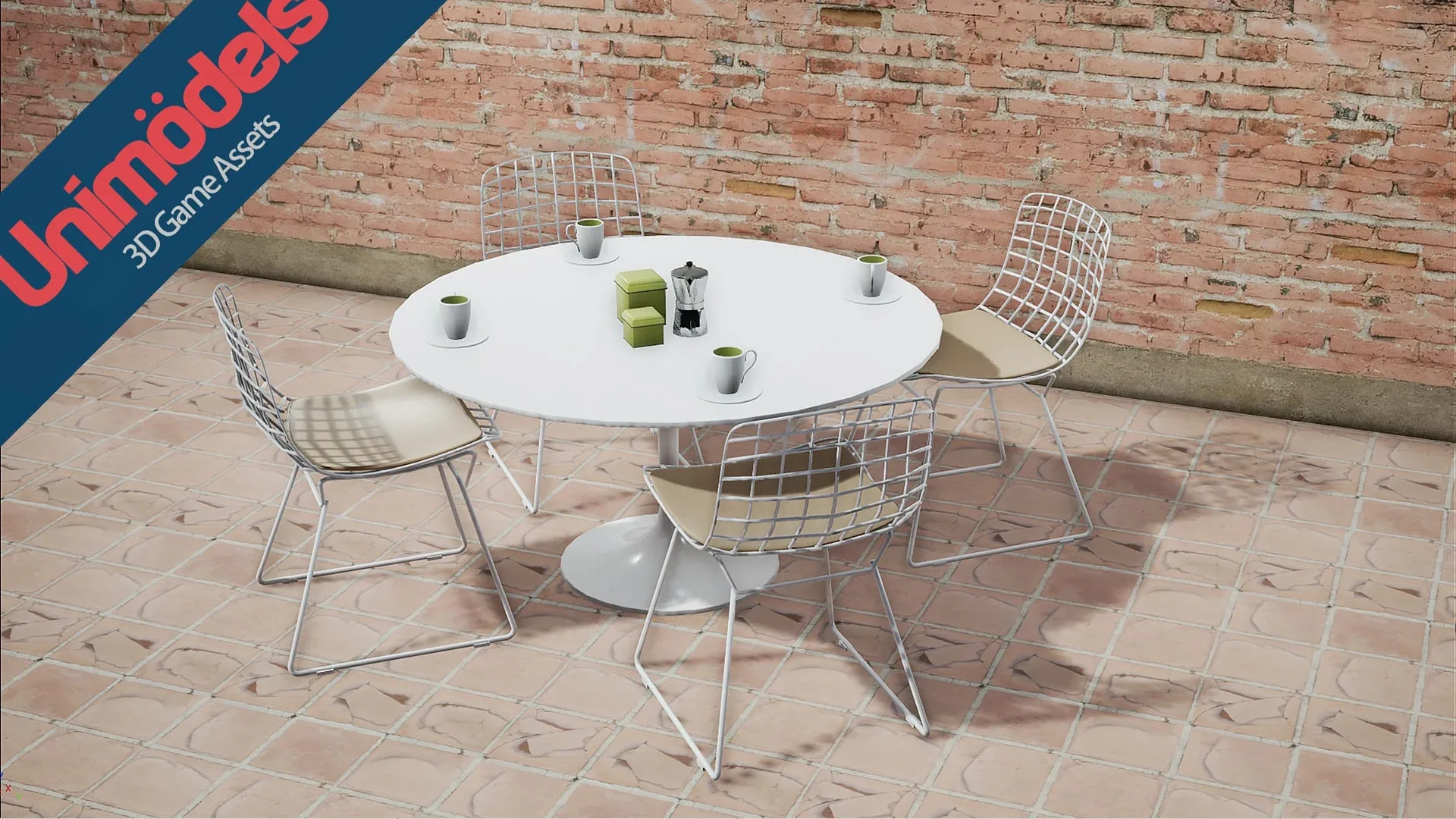 Unimodels Exterior Tables & Chairs Vol. 1 for UE4