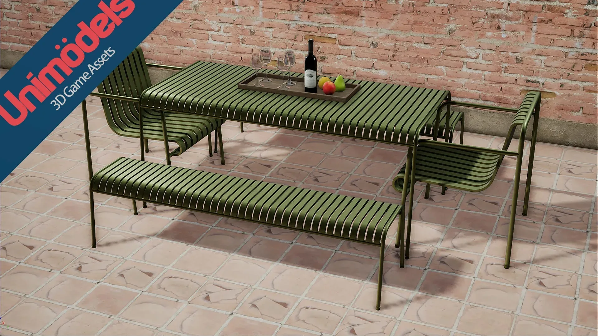 Unimodels Exterior Tables & Chairs Vol. 1 for UE4