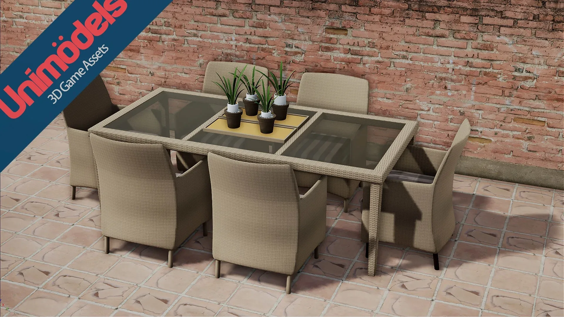 Unimodels Exterior Tables & Chairs Vol. 1 for UE4