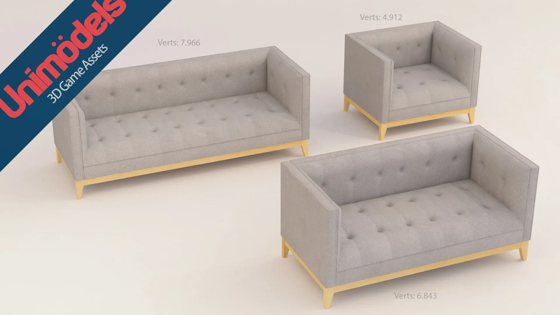 Unimodels Sofas & Pillows Vol. 3 for UE4