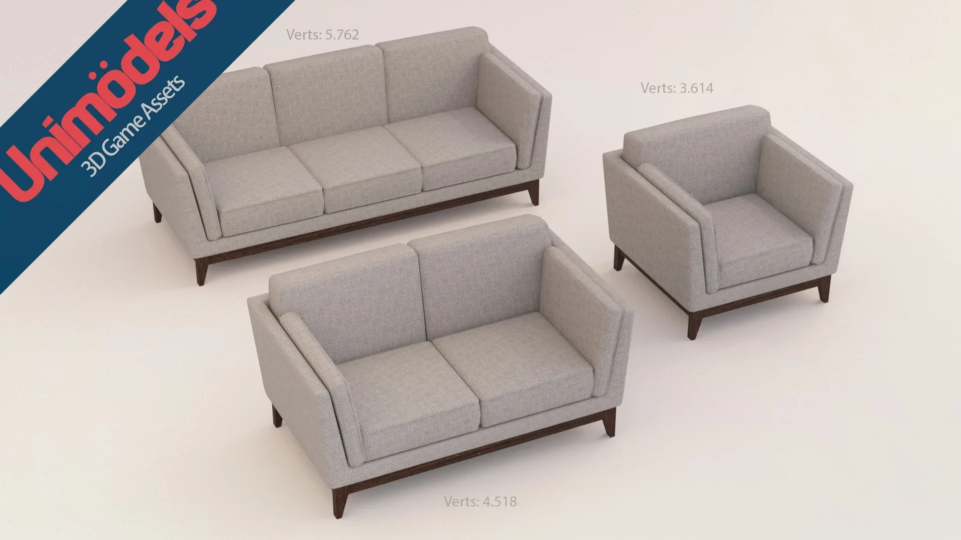 Unimodels Sofas & Pillows Vol. 3 for UE4