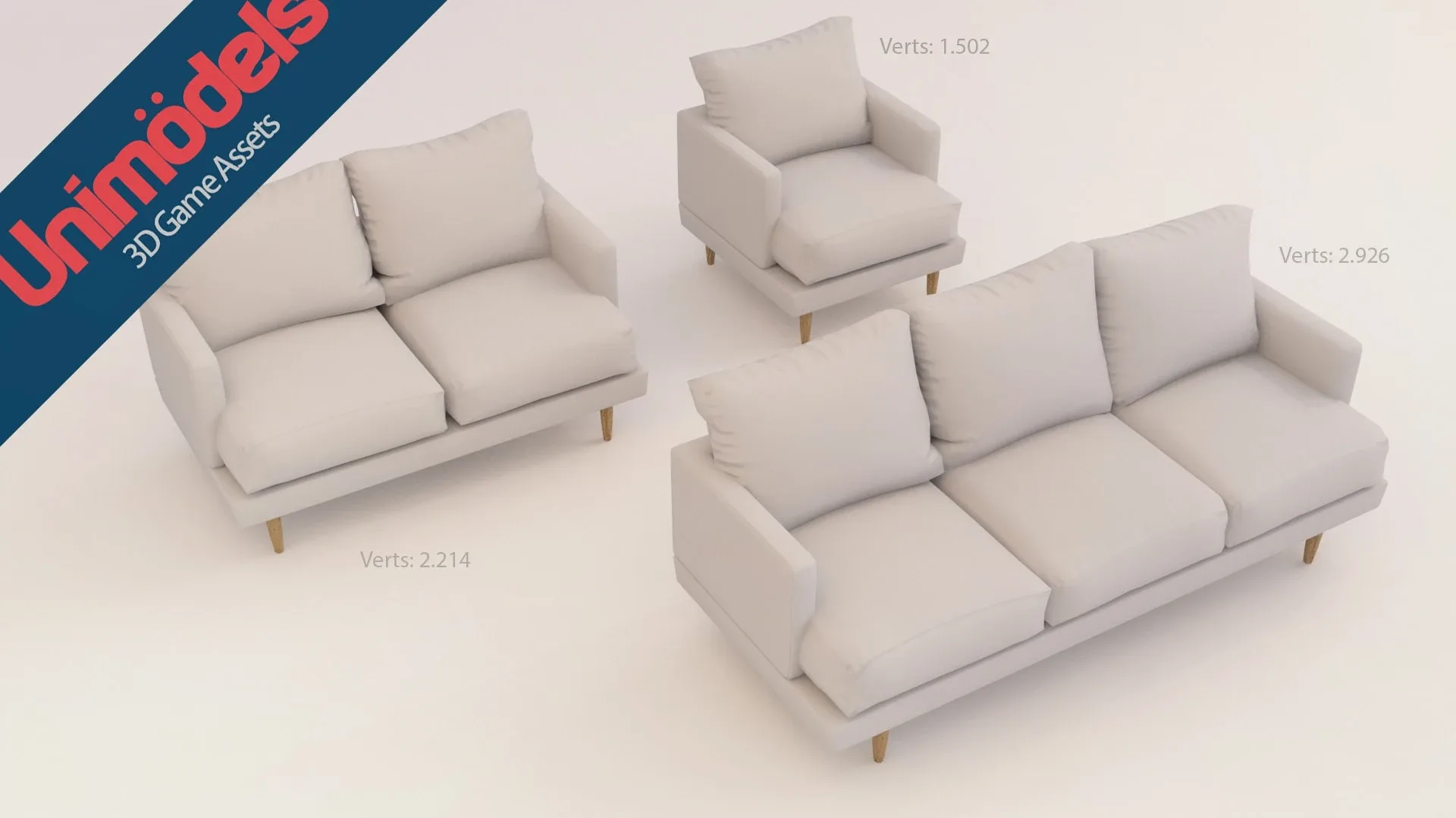 Unimodels Sofas & Pillows Vol. 3 for UE4