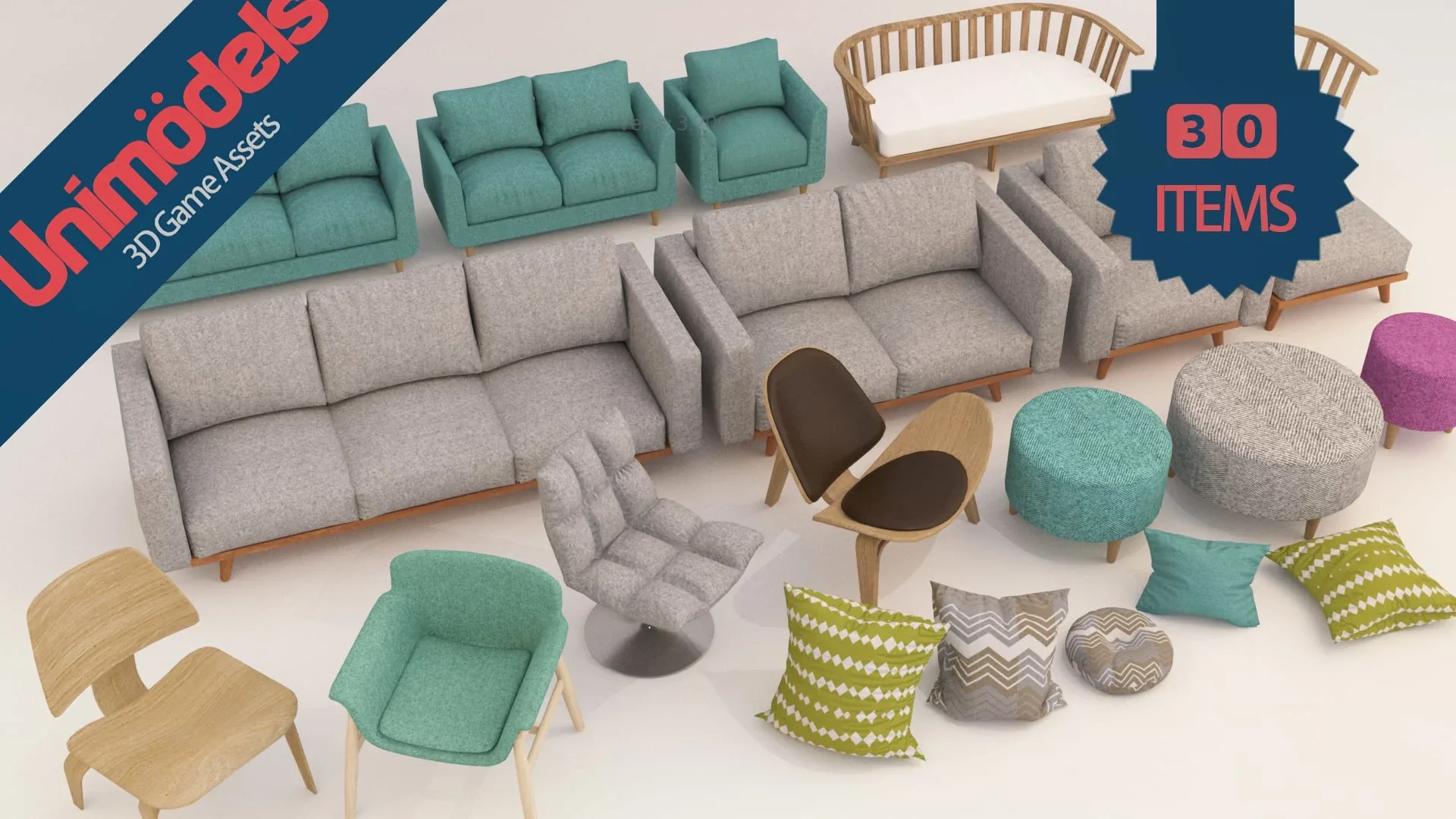 Unimodels Sofas & Pillows Vol. 2 for UE4