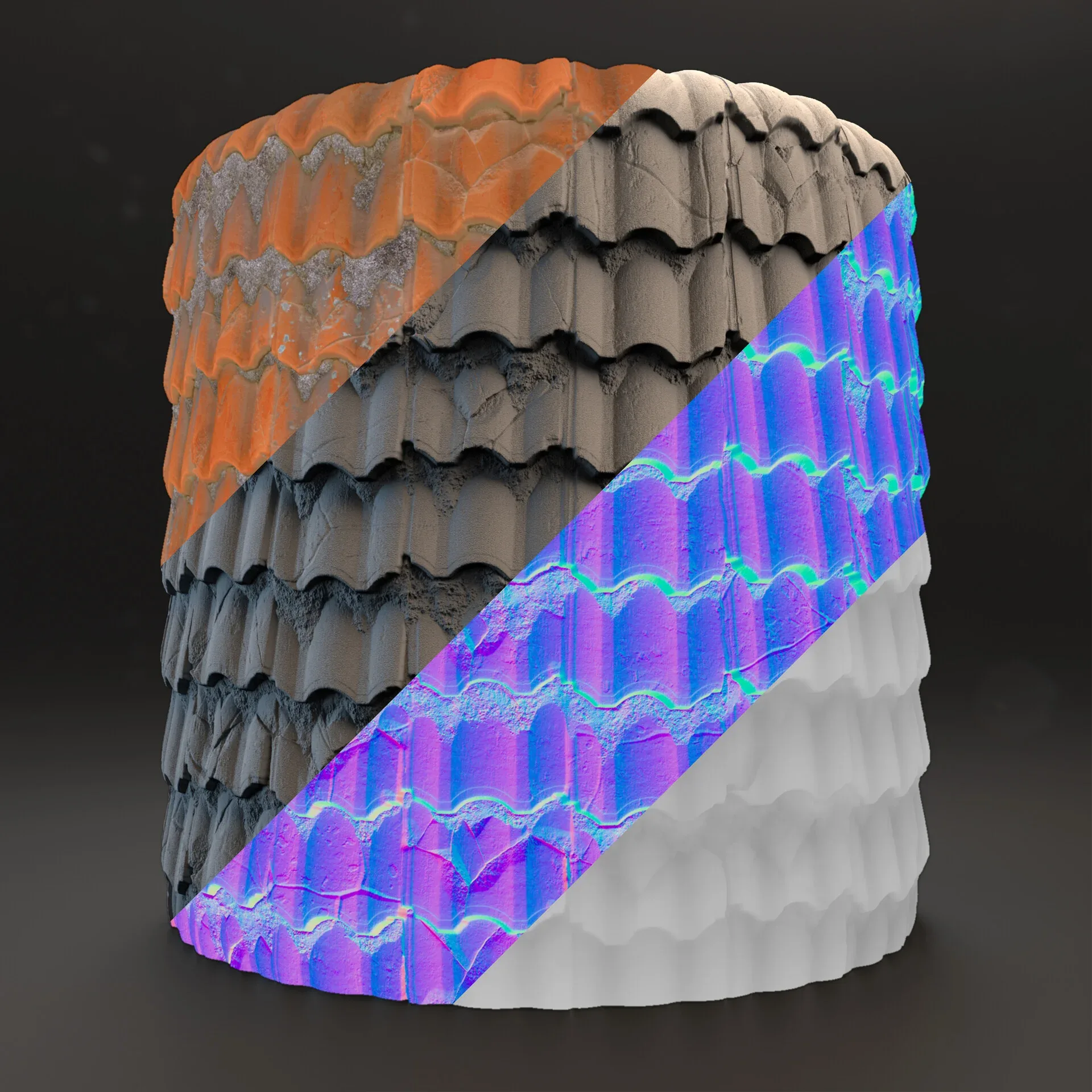 Procedural Roof Tiles Material