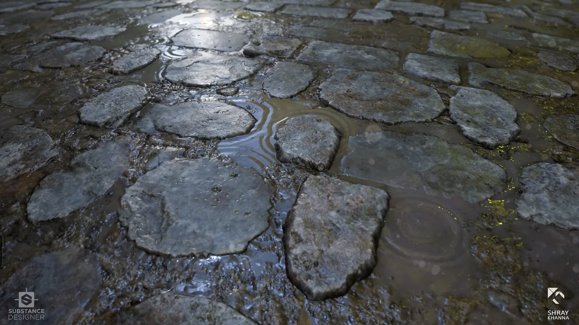 Substance Material I Textures I Wet Cobblestone Floor