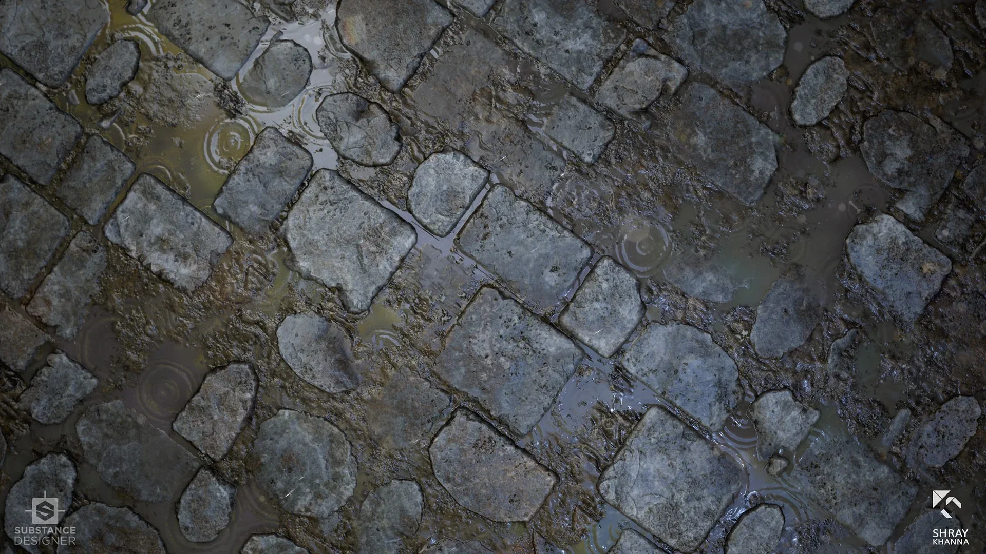 Substance Material I Textures I Wet Cobblestone Floor