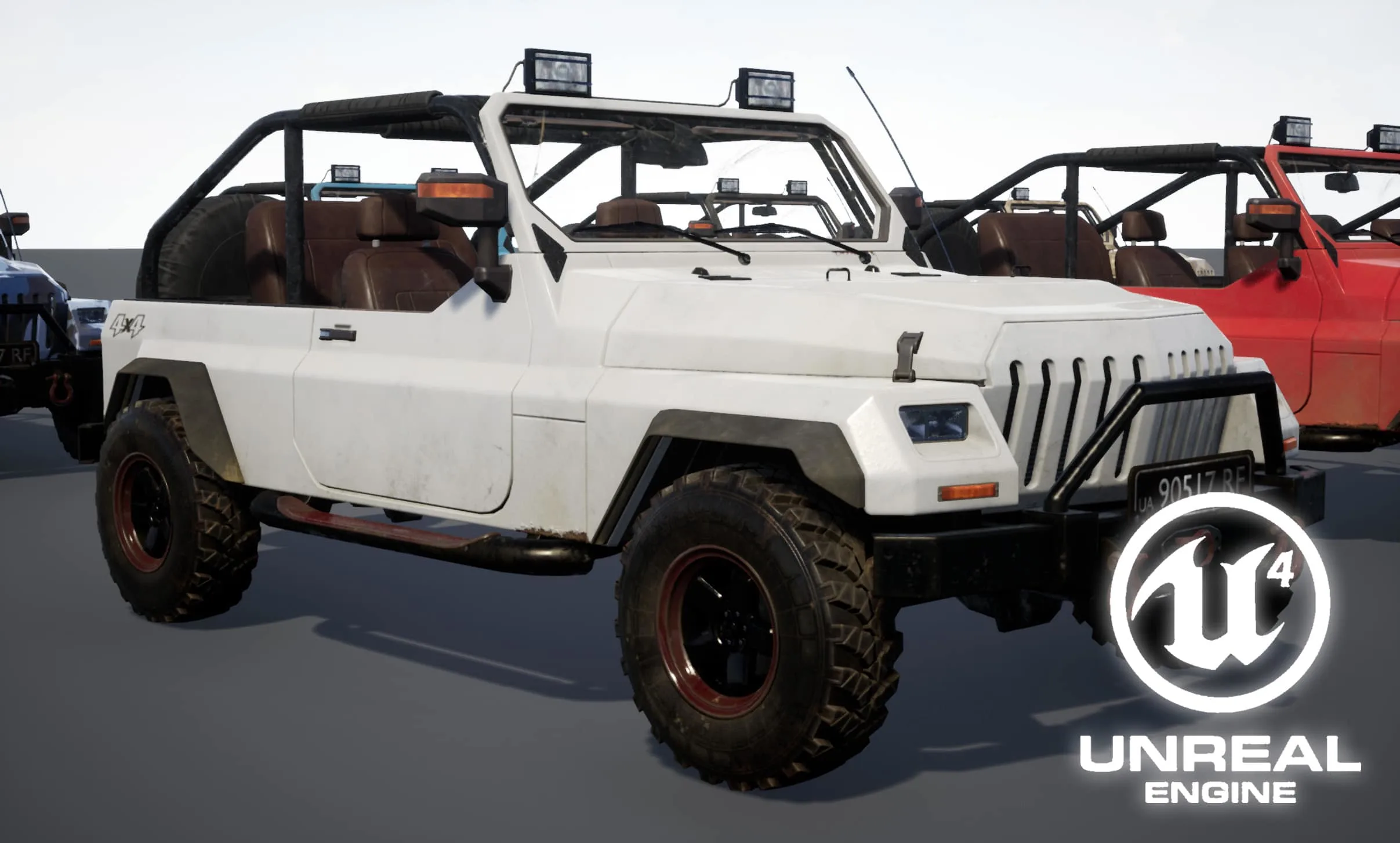 SUV 4x4 Vehicle Rigged For UE4