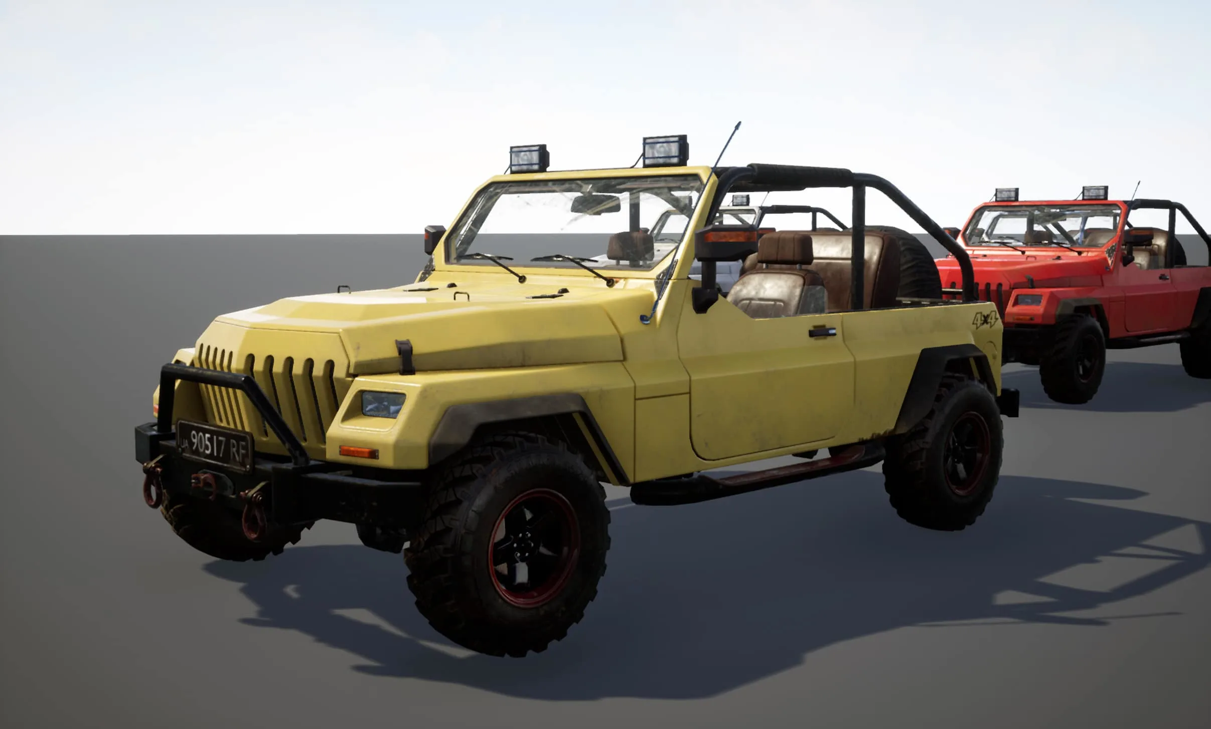 SUV 4x4 Vehicle Rigged For UE4