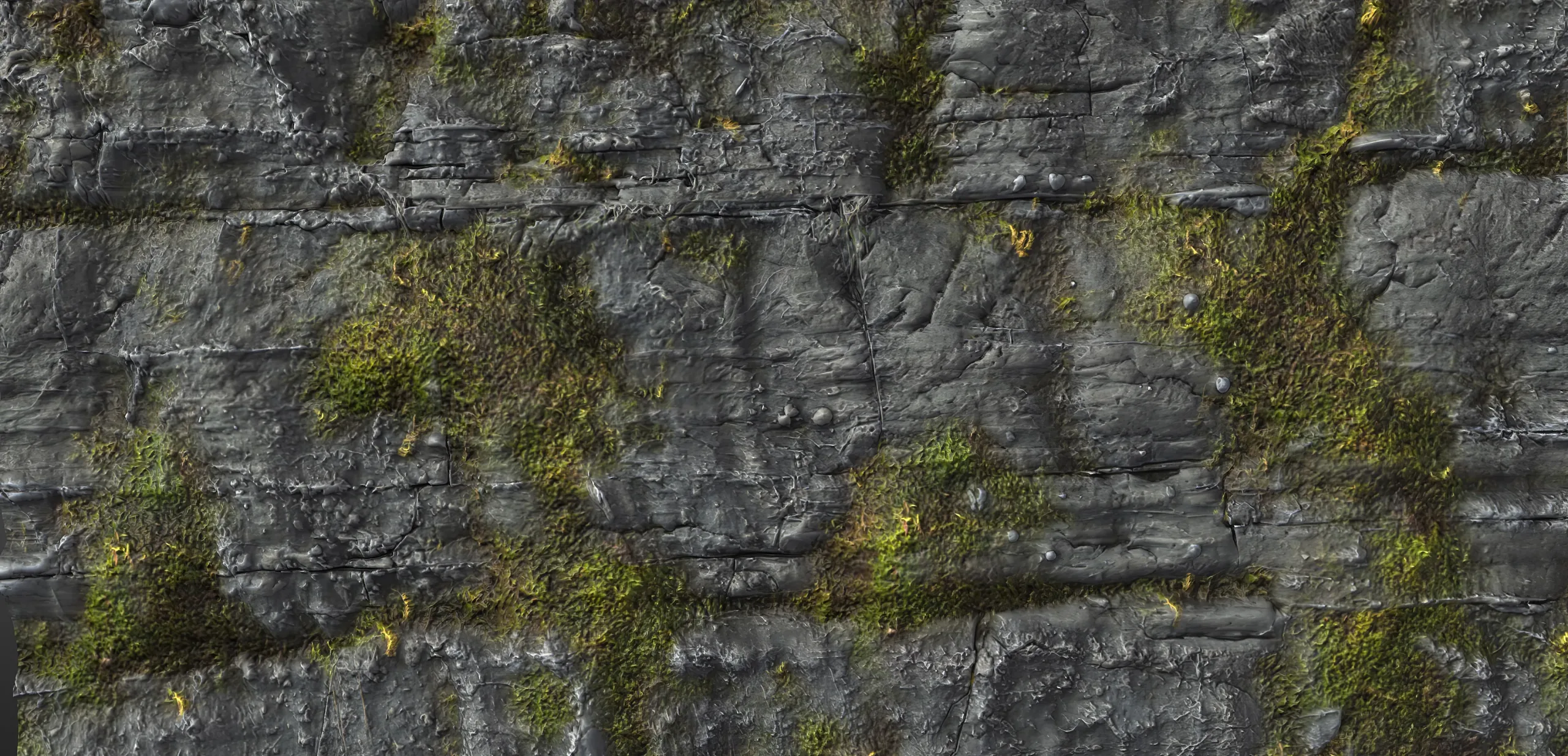Mossy Cliff Rock 02 - PBR Material Texture